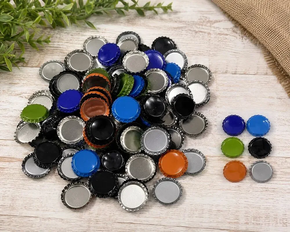120 Assorted Metal Bottle Caps for Crafts Home Brewing DIY Mixed Colors New